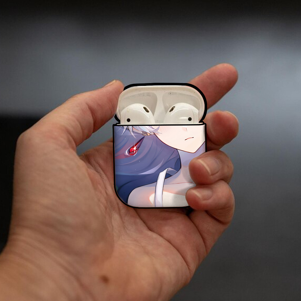 葬送のフリーレン Frieren AirPods 第2世代保護ケース ハードシェル ブラック 耐衝撃・防指紋・カラビナ付き