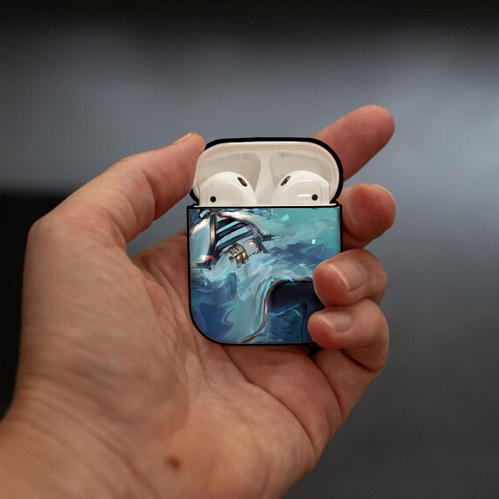 葬送のフリーレン Frieren AirPods 第2世代保護ケース ハードシェル ブラック 耐衝撃・防指紋・カラビナ付き