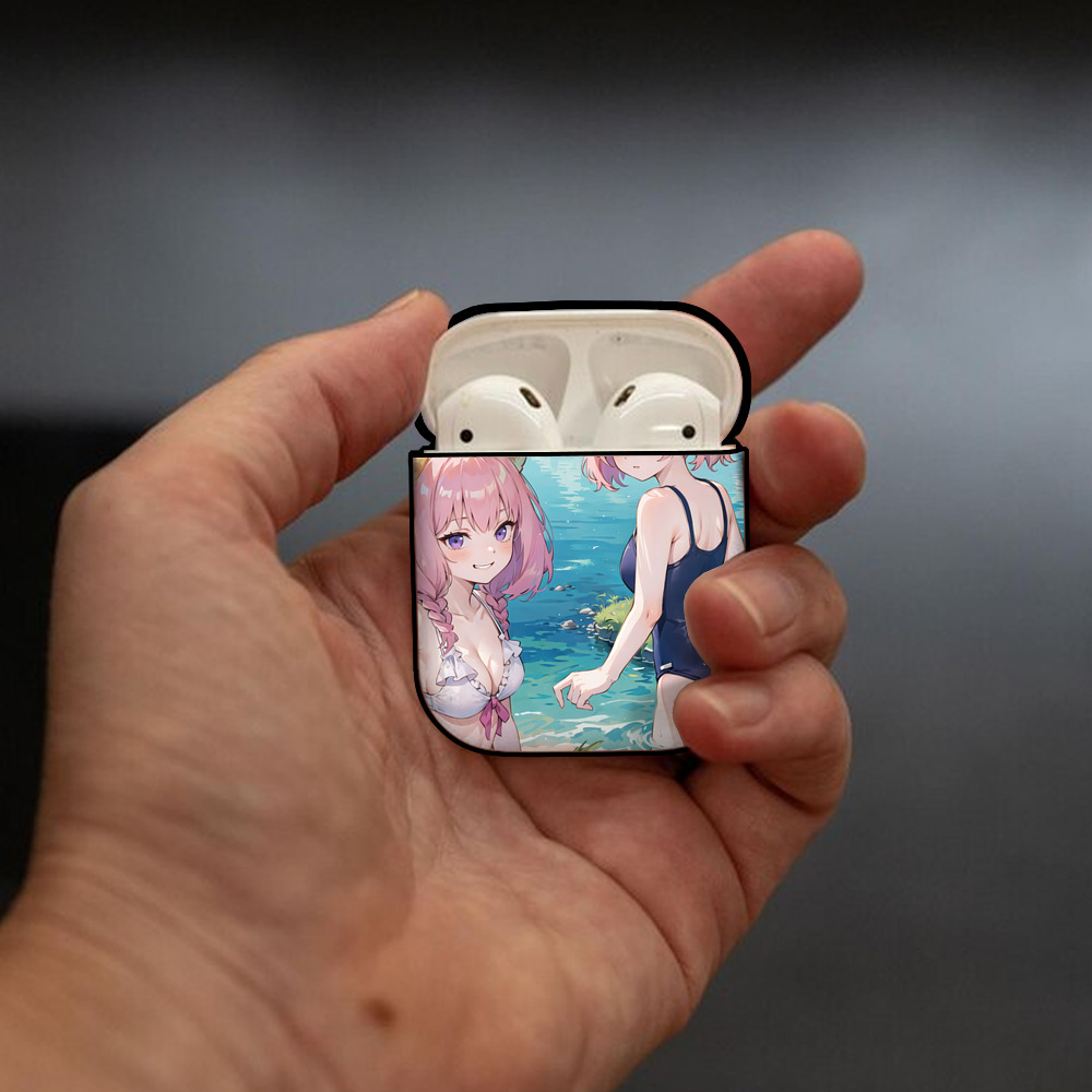 葬送のフリーレン Frieren AirPods 第2世代保護ケース ハードシェル ブラック 耐衝撃・防指紋・カラビナ付き