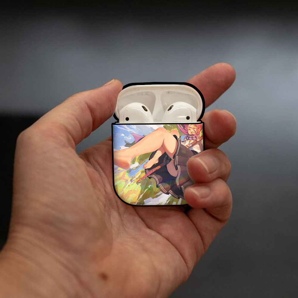 葬送のフリーレン Frieren AirPods 第2世代保護ケース ハードシェル ブラック 耐衝撃・防指紋・カラビナ付き