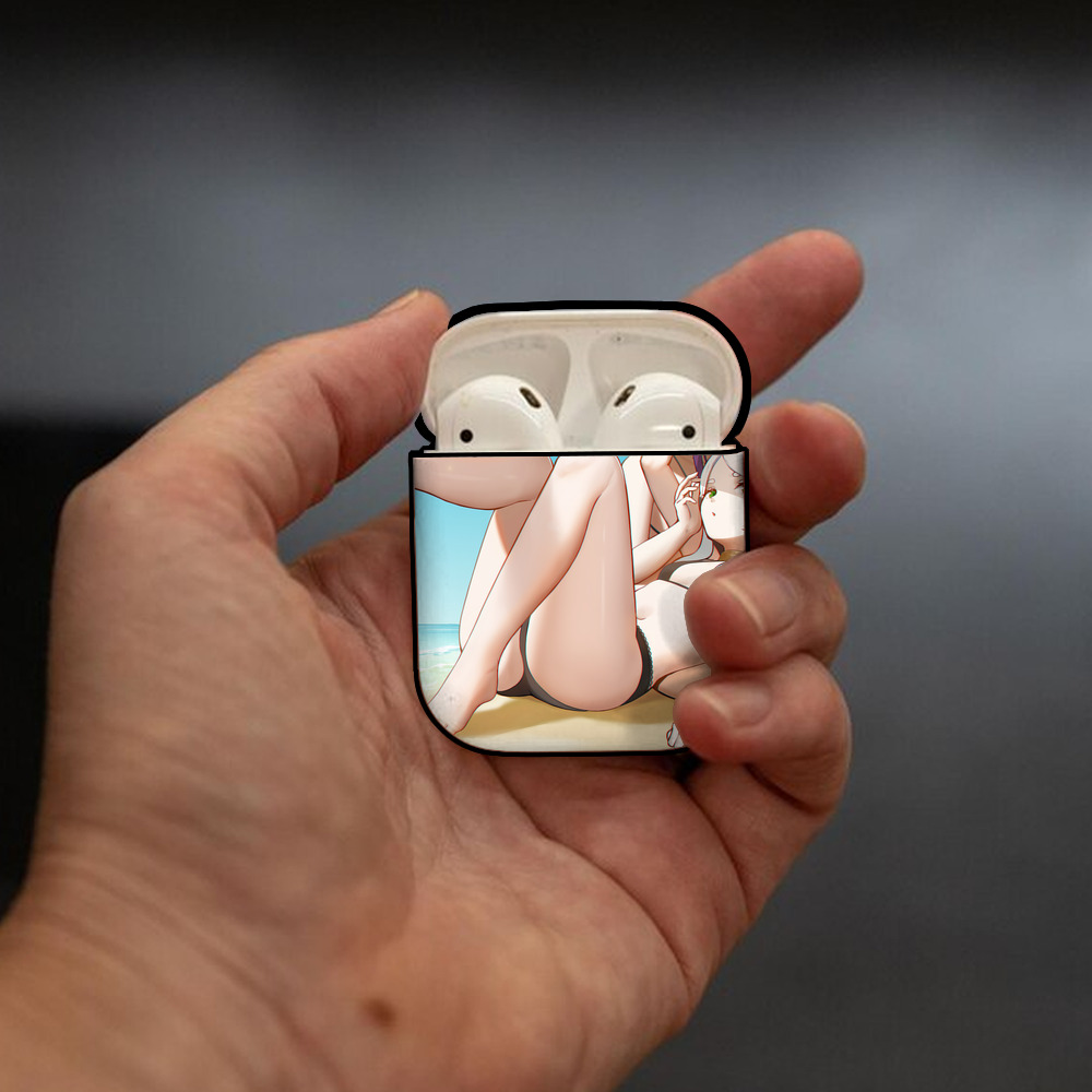 葬送のフリーレン Frieren AirPods 第2世代保護ケース ハードシェル ブラック 耐衝撃・防指紋・カラビナ付き