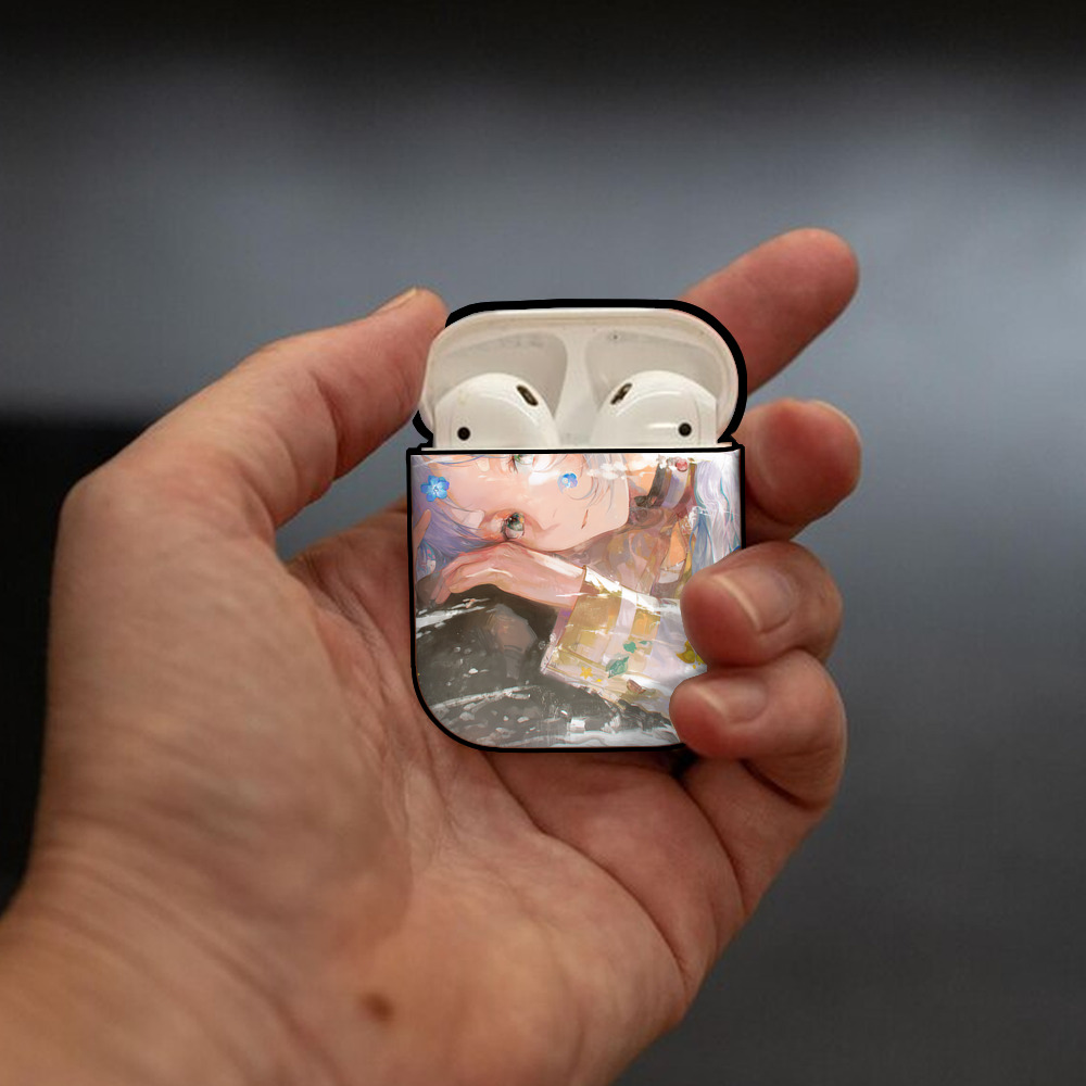葬送のフリーレン Frieren AirPods 第2世代保護ケース ハードシェル ブラック 耐衝撃・防指紋・カラビナ付き