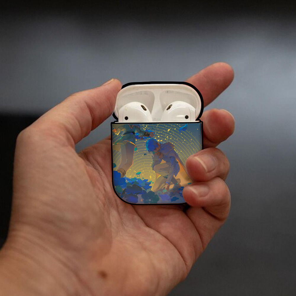 葬送のフリーレン Frieren AirPods 第2世代保護ケース ハードシェル ブラック 耐衝撃・防指紋・カラビナ付き