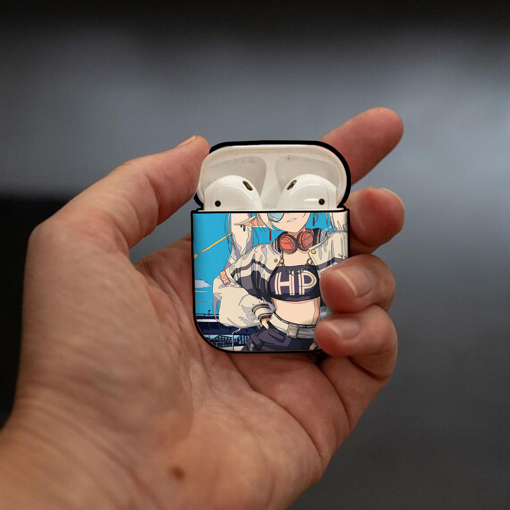 葬送のフリーレン Frieren AirPods 第2世代保護ケース ハードシェル ブラック 耐衝撃・防指紋・カラビナ付き