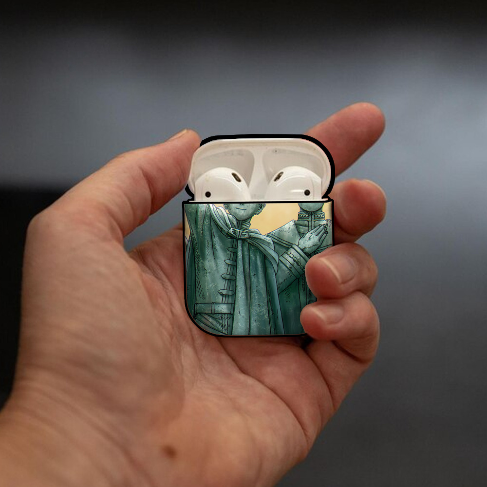 葬送のフリーレン Frieren AirPods 第2世代保護ケース ハードシェル ブラック 耐衝撃・防指紋・カラビナ付き