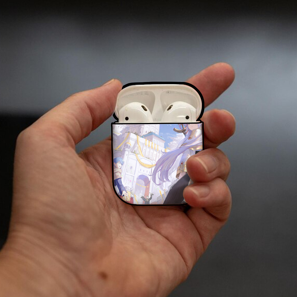 葬送のフリーレン Frieren AirPods 第2世代保護ケース ハードシェル ブラック 耐衝撃・防指紋・カラビナ付き