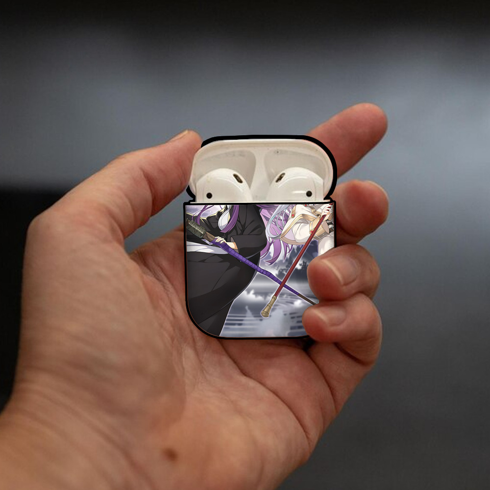葬送のフリーレン Frieren AirPods 第2世代保護ケース ハードシェル ブラック 耐衝撃・防指紋・カラビナ付き