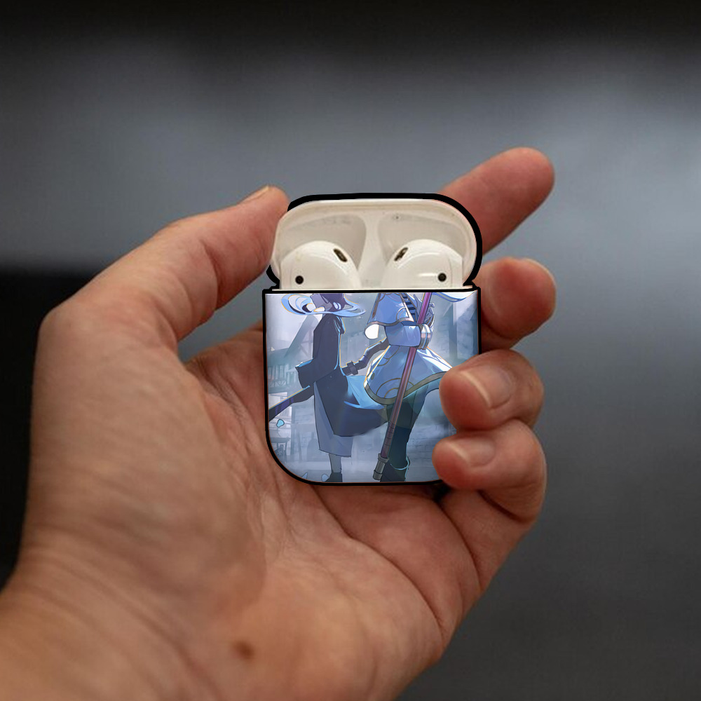 葬送のフリーレン Frieren AirPods 第2世代保護ケース ハードシェル ブラック 耐衝撃・防指紋・カラビナ付き