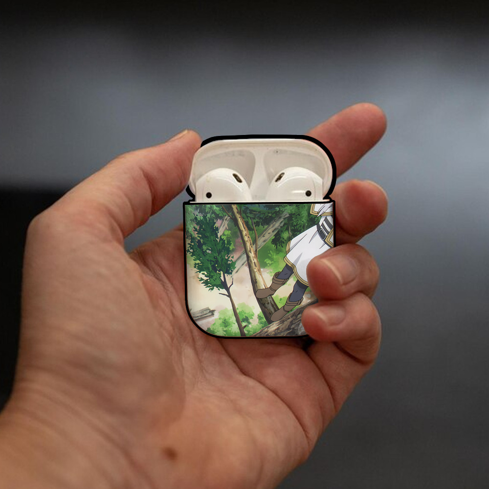 葬送のフリーレン Frieren AirPods 第2世代保護ケース ハードシェル ブラック 耐衝撃・防指紋・カラビナ付き