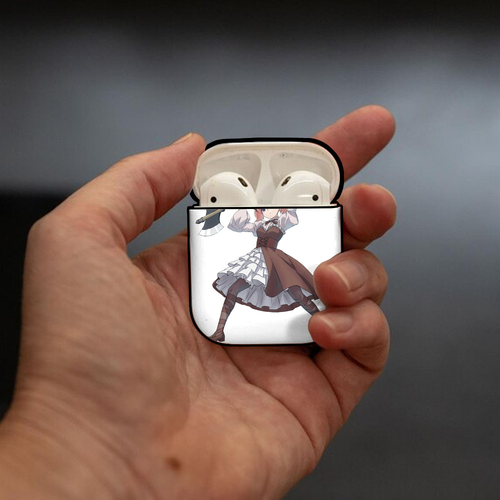 葬送のフリーレン Frieren AirPods 第2世代保護ケース ハードシェル ブラック 耐衝撃・防指紋・カラビナ付き