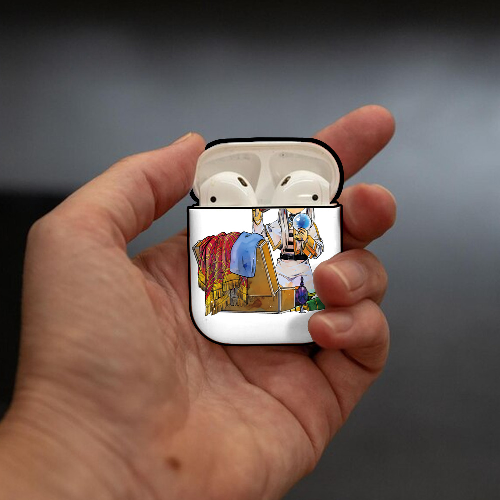 葬送のフリーレン Frieren AirPods 第2世代保護ケース ハードシェル ブラック 耐衝撃・防指紋・カラビナ付き