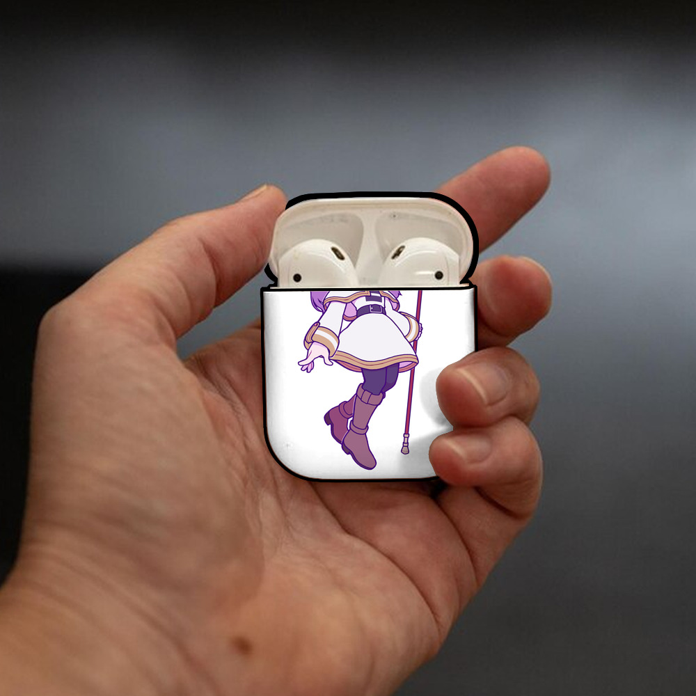 葬送のフリーレン Frieren AirPods 第2世代保護ケース ハードシェル ブラック 耐衝撃・防指紋・カラビナ付き