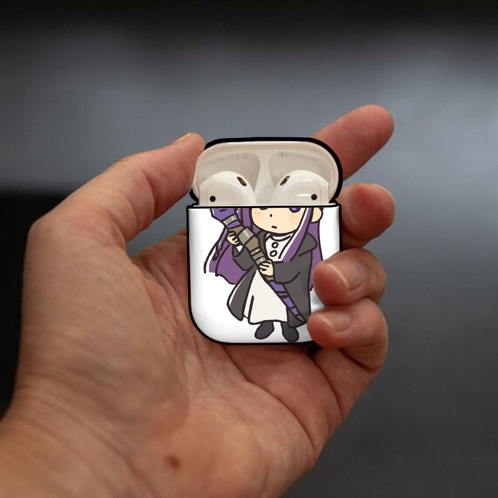 葬送のフリーレン Frieren AirPods 第2世代保護ケース ハードシェル ブラック 耐衝撃・防指紋・カラビナ付き