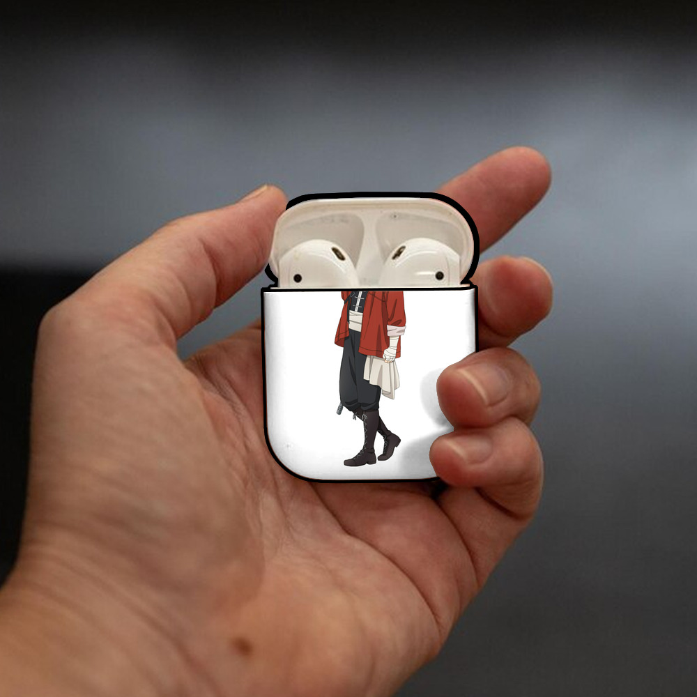 葬送のフリーレン Frieren AirPods 第2世代保護ケース ハードシェル ブラック 耐衝撃・防指紋・カラビナ付き