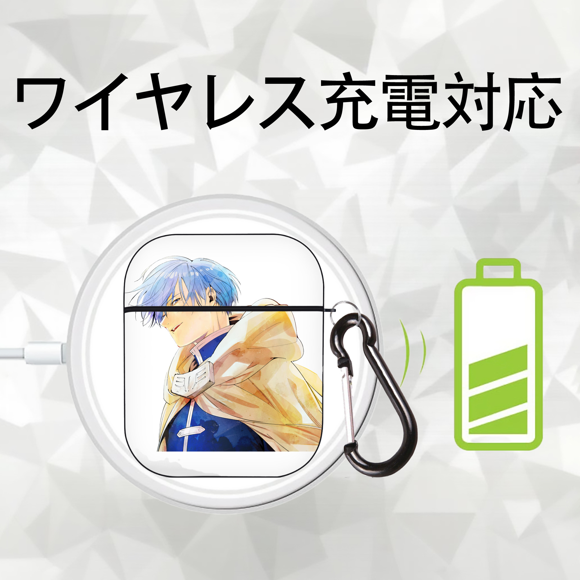 葬送のフリーレン Frieren AirPods 第2世代保護ケース ハードシェル ブラック 耐衝撃・防指紋・カラビナ付き