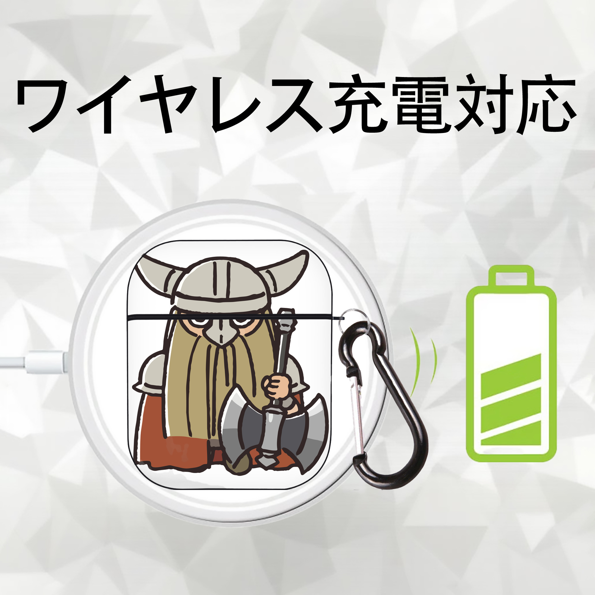 葬送のフリーレン Frieren AirPods 第2世代保護ケース ハードシェル ブラック 耐衝撃・防指紋・カラビナ付き