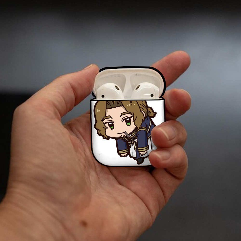 葬送のフリーレン Frieren AirPods 第2世代保護ケース ハードシェル ブラック 耐衝撃・防指紋・カラビナ付き