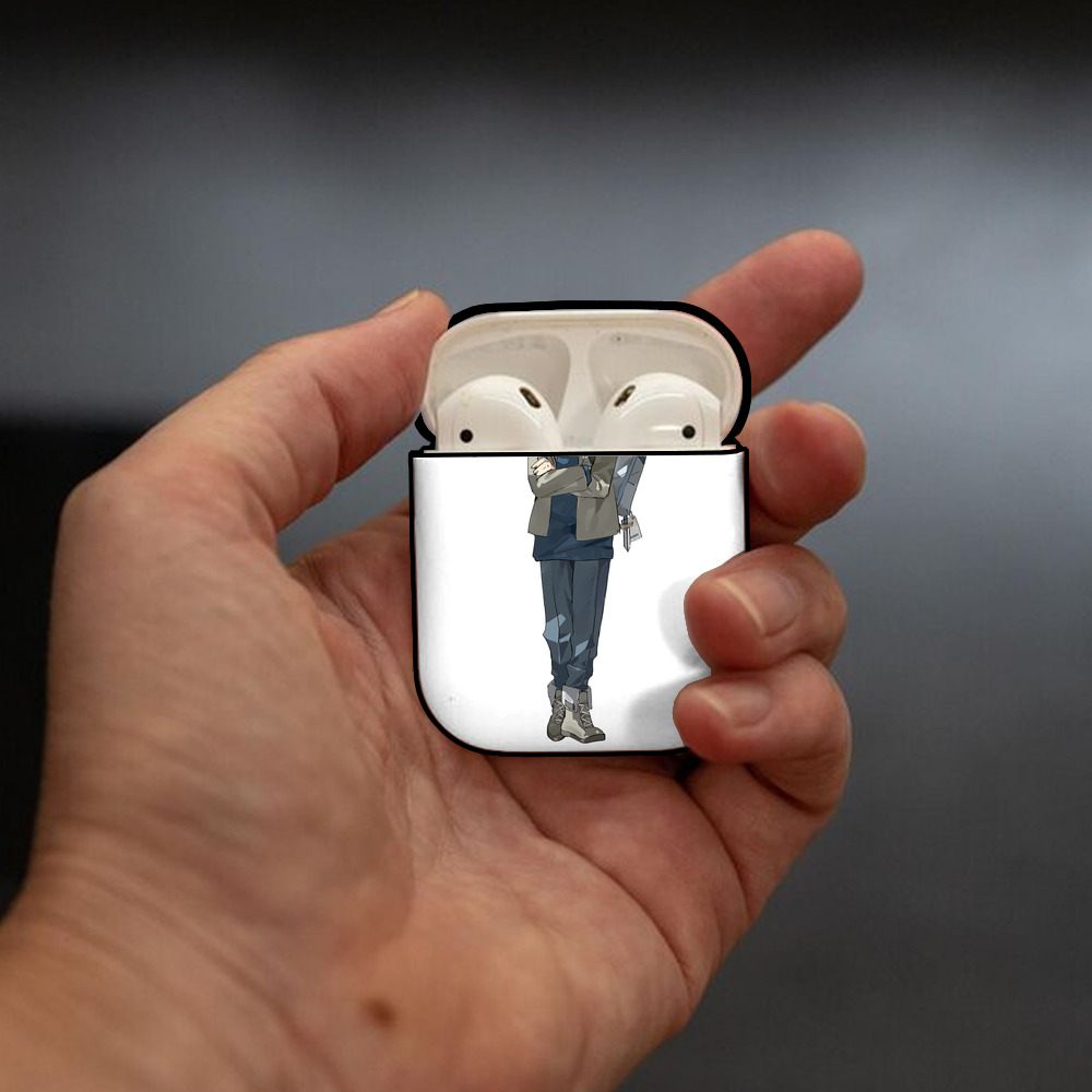 葬送のフリーレン Frieren AirPods 第2世代保護ケース ハードシェル ブラック 耐衝撃・防指紋・カラビナ付き