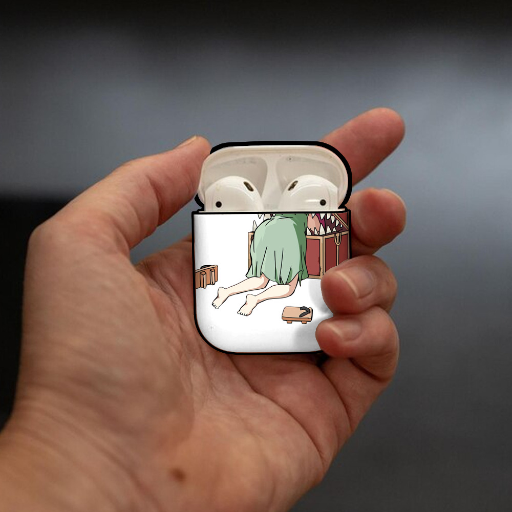 葬送のフリーレン Frieren AirPods 第2世代保護ケース ハードシェル ブラック 耐衝撃・防指紋・カラビナ付き