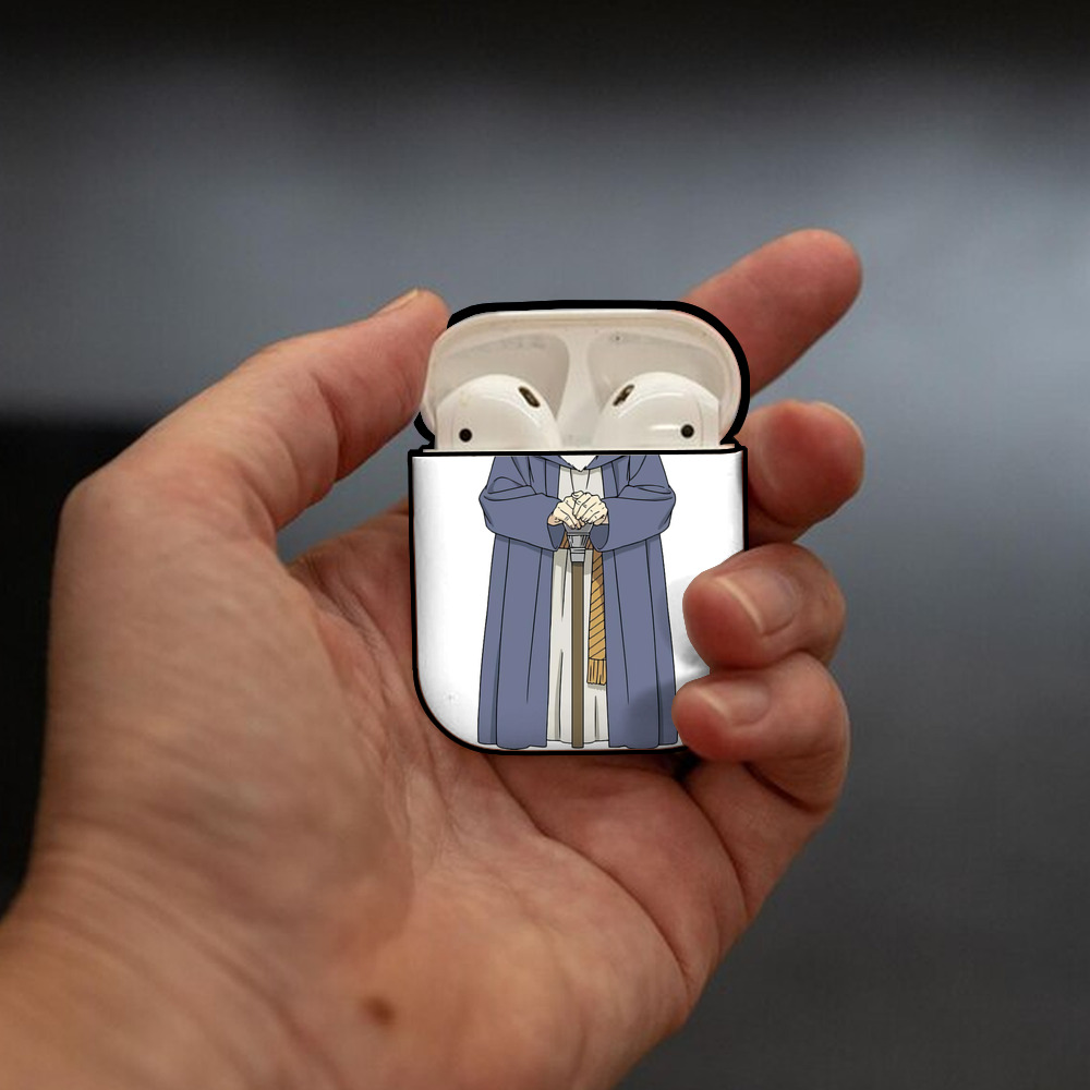 葬送のフリーレン Frieren AirPods 第2世代保護ケース ハードシェル ブラック 耐衝撃・防指紋・カラビナ付き