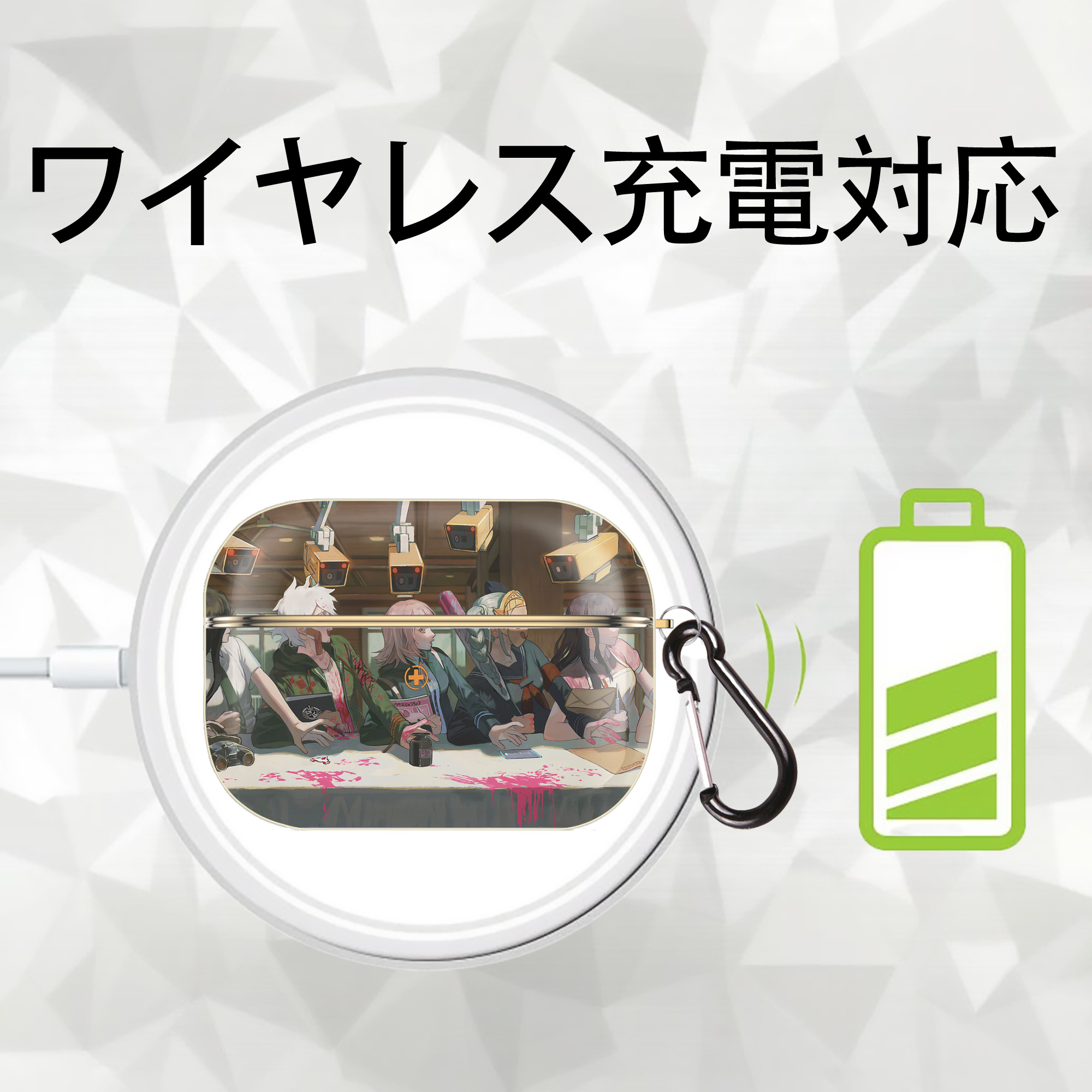 葬送のフリーレン Frieren 【AirPods Pro用】ハードシェル保護ケース｜耐衝撃・防指紋・カラビナ付き商品仕様