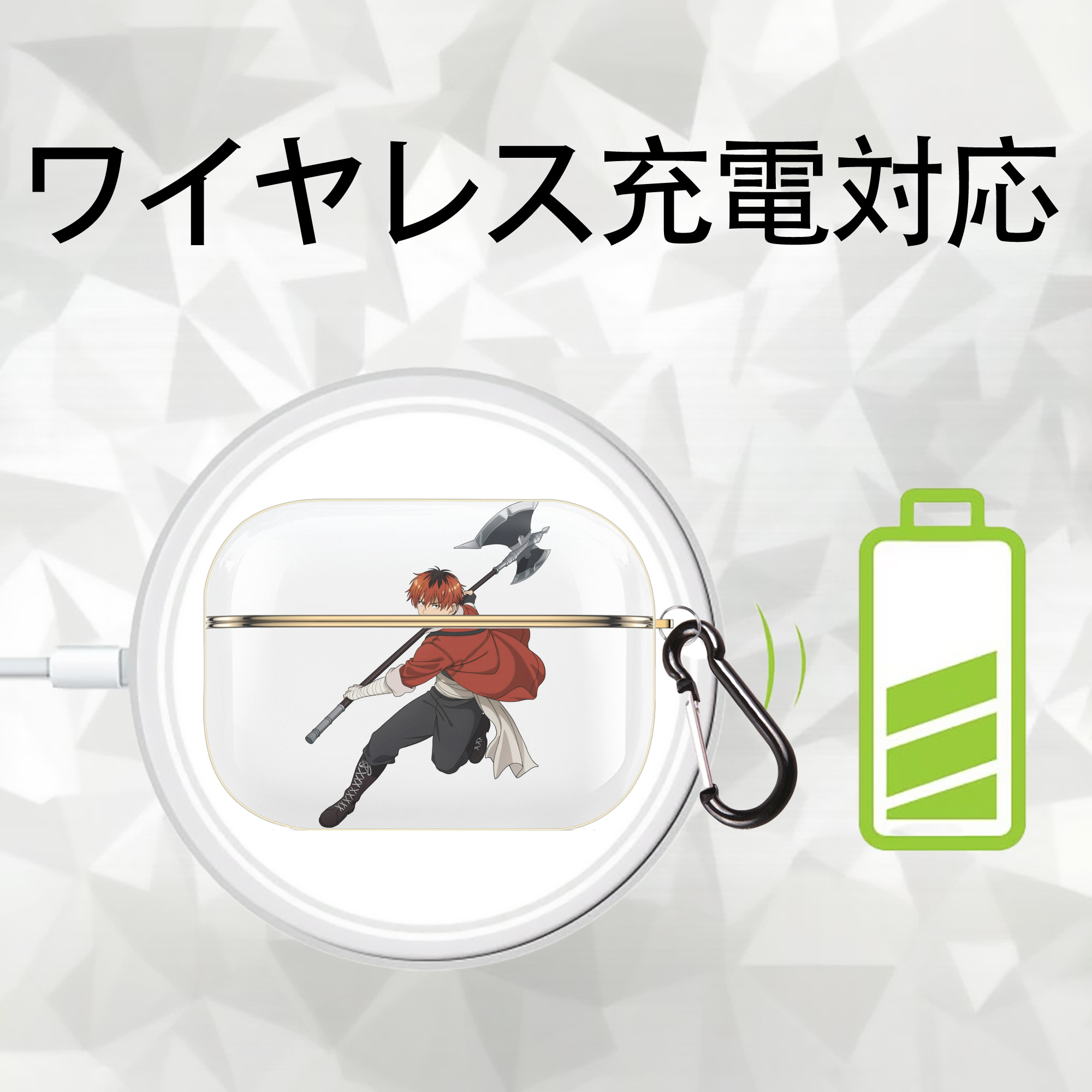 葬送のフリーレン Frieren 【AirPods Pro用】ハードシェル保護ケース｜耐衝撃・防指紋・カラビナ付き商品仕様