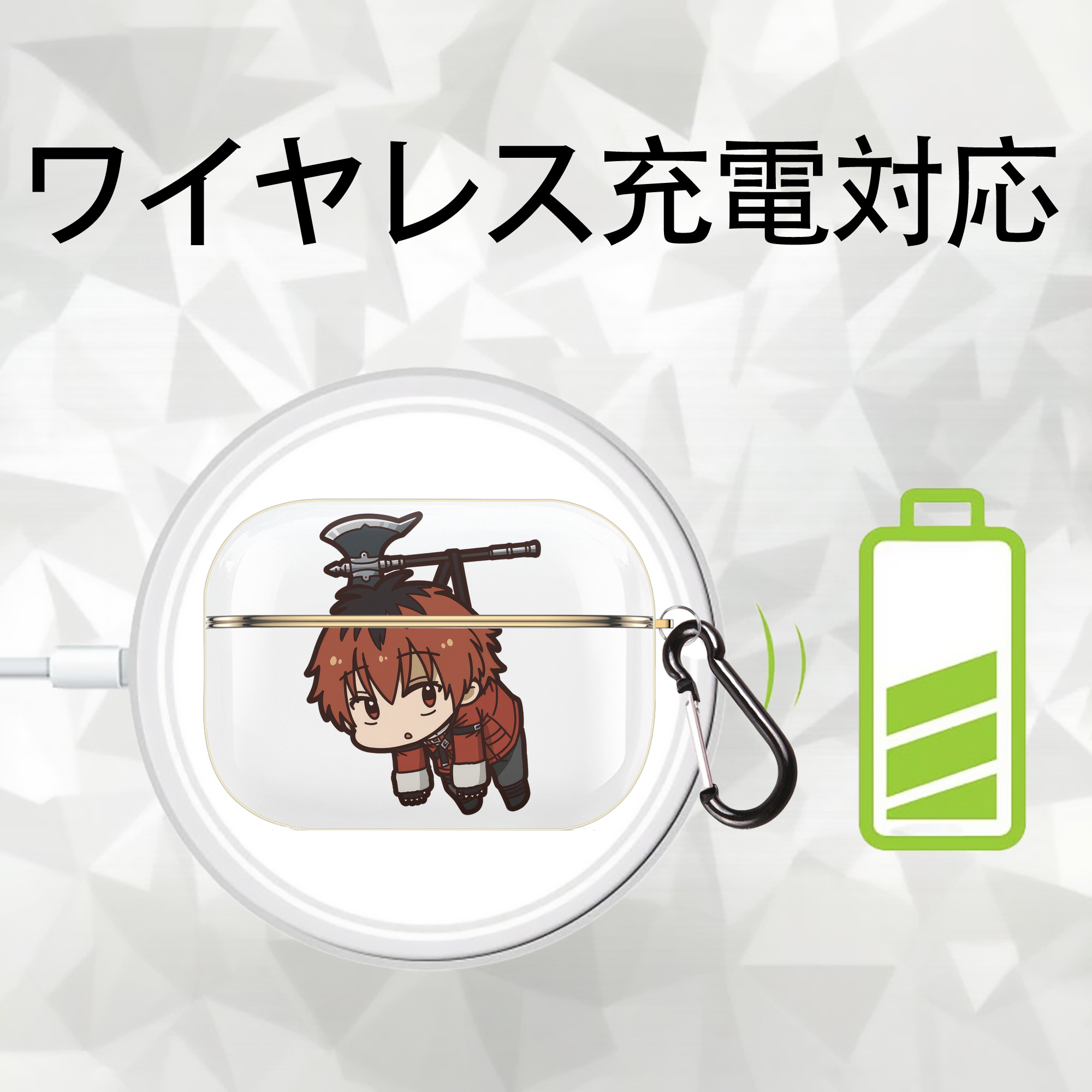 葬送のフリーレン Frieren 【AirPods Pro用】ハードシェル保護ケース｜耐衝撃・防指紋・カラビナ付き商品仕様