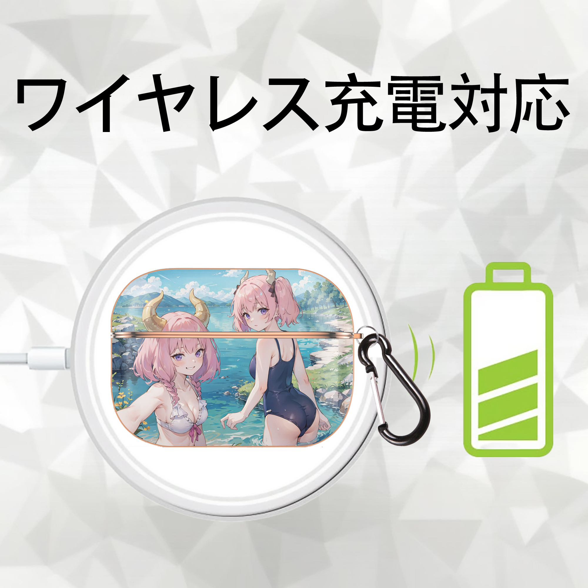 葬送のフリーレン Frieren 【AirPods Pro用】ハードシェル保護ケース｜耐衝撃・防指紋・カラビナ付き商品仕様
